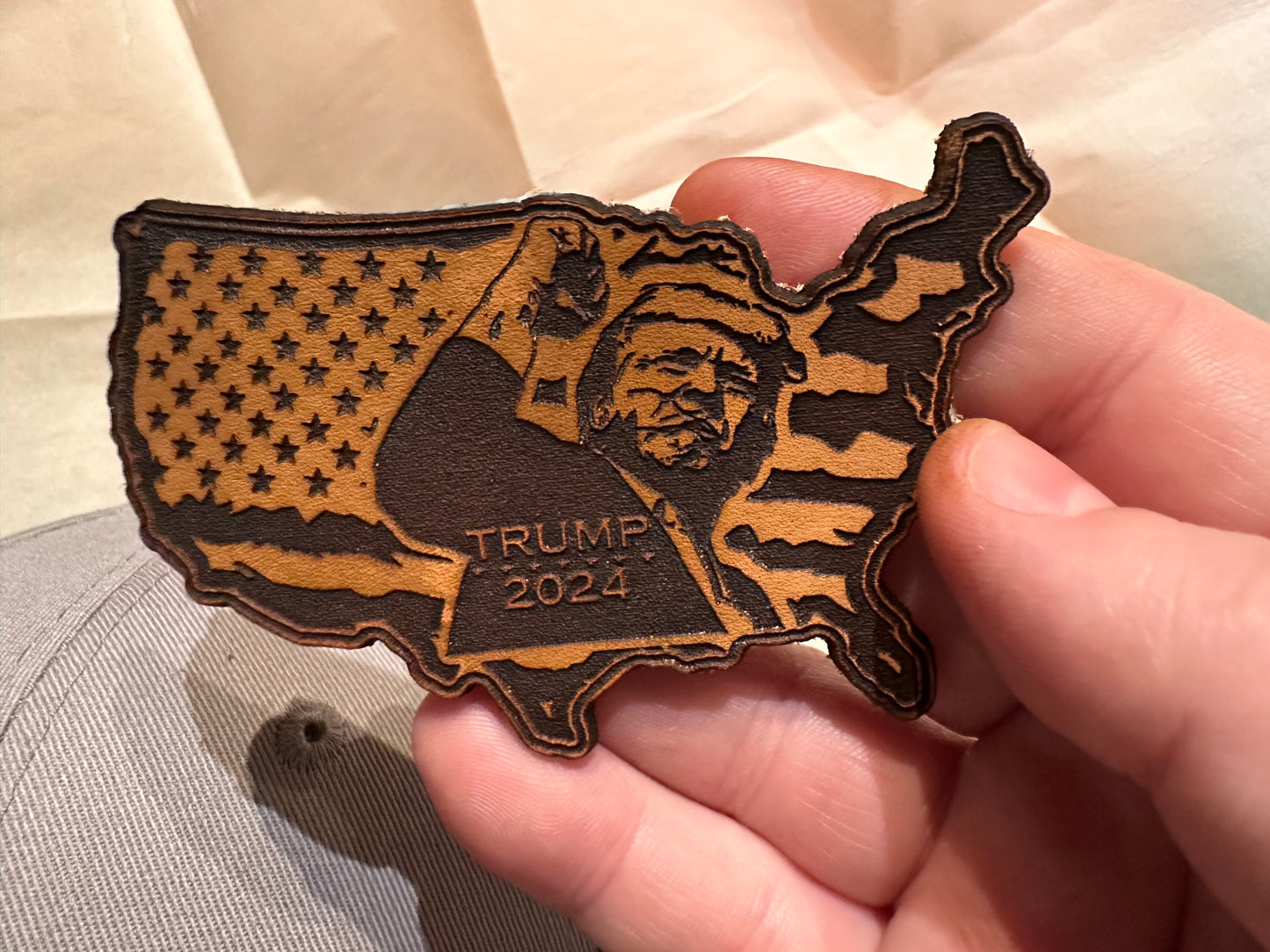 Trump 2024-Genuine Leather USA Patch