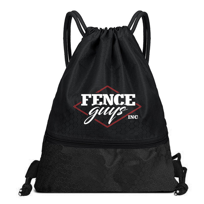 Premium Drawstring Promo Bag with Zipper - 2 color logo