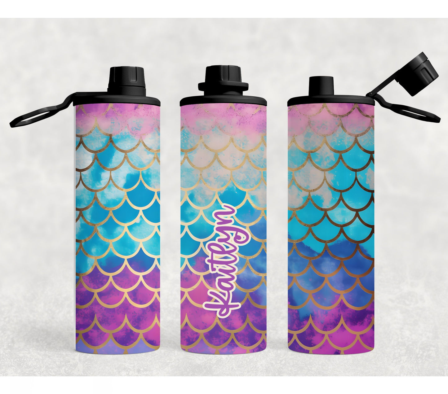 Personalized Kids water bottle for school-20 ounce screw on leak proof lid with dinosaur, mermaids, unicorns and fun 90’s styles