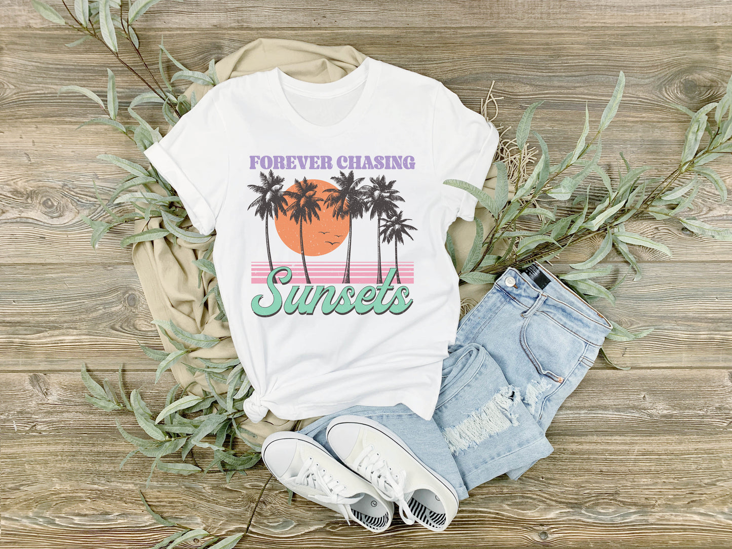 Forever Chasing Summer, Retro Summer Tee, Ladies Relaxed fit