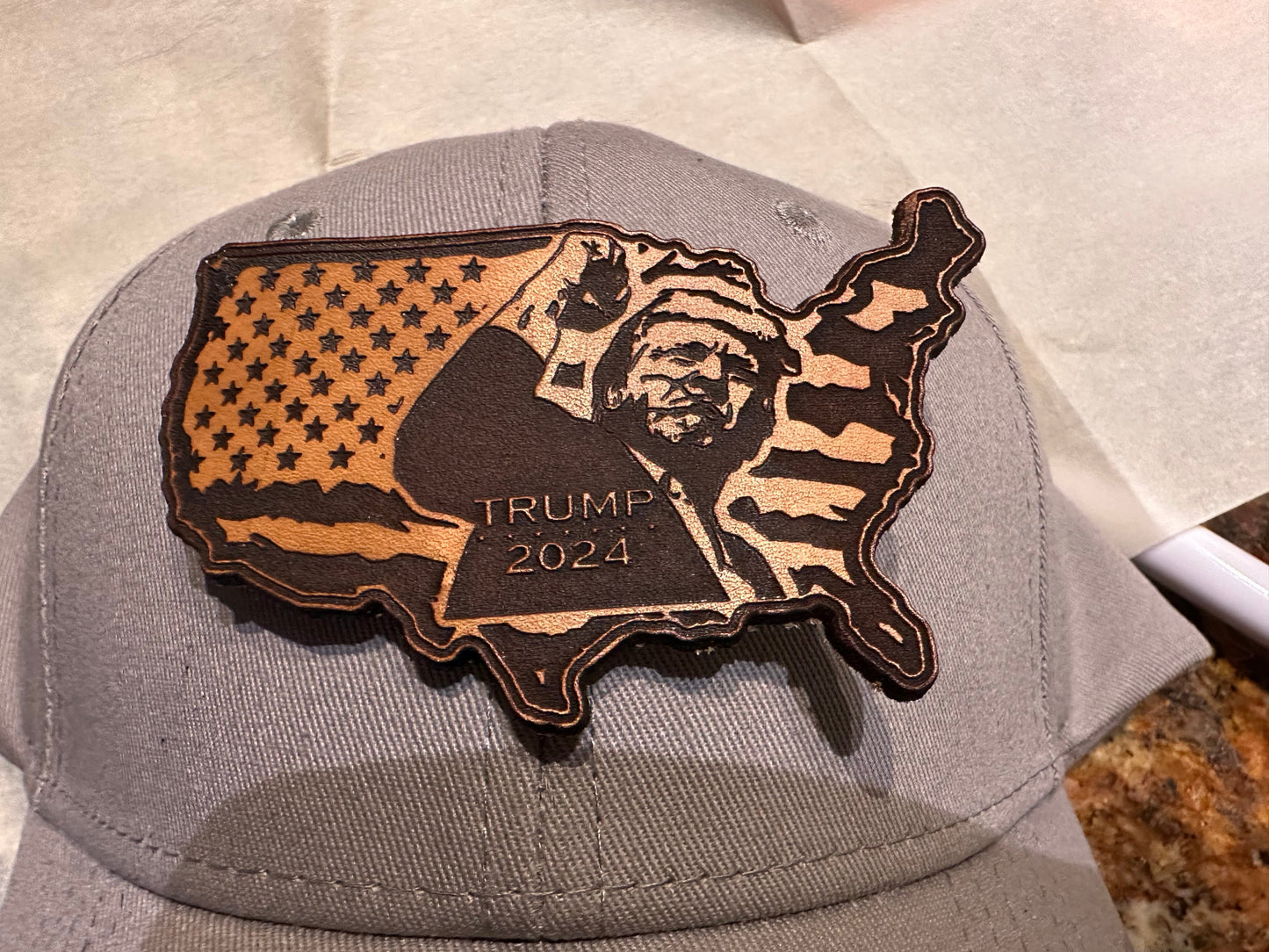 Trump 2024-Genuine Leather USA Patch
