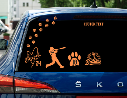 Baseball Car Window Decals Stickers