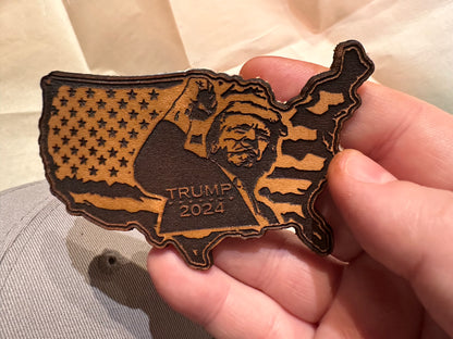 Trump 2024-Genuine Leather USA Patch