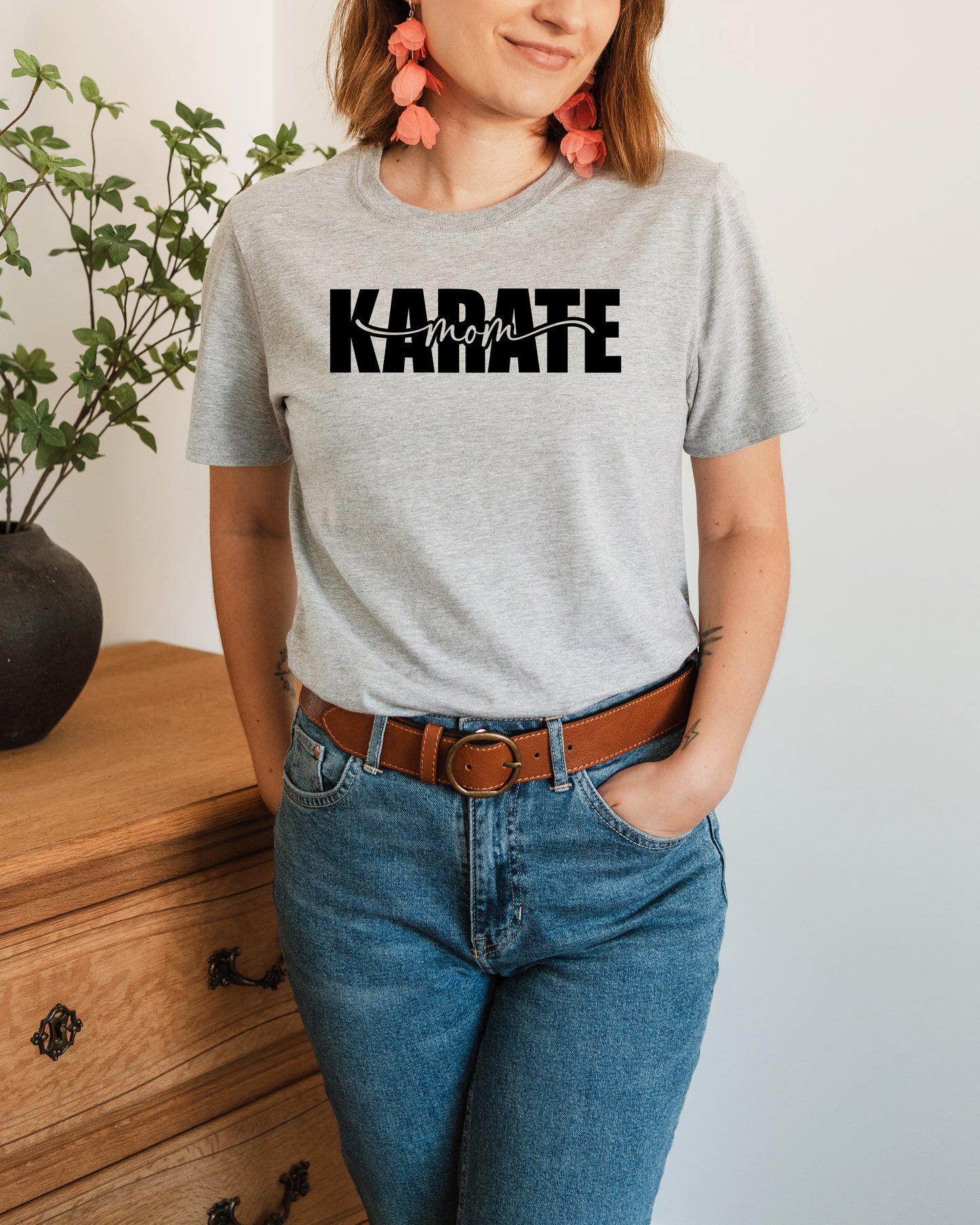 Karate Mom, script, Unisex Fit T-Shirt, Adult
