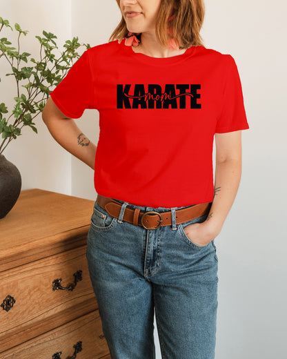 Karate Mom, script, Unisex Fit T-Shirt, Adult