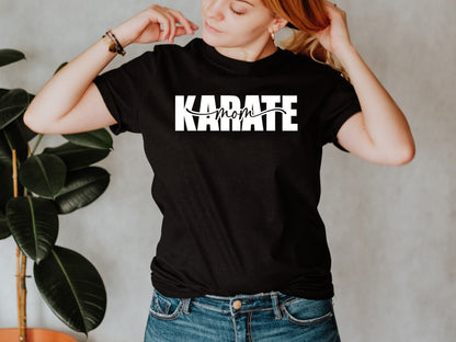 Karate Mom, script, Unisex Fit T-Shirt, Adult