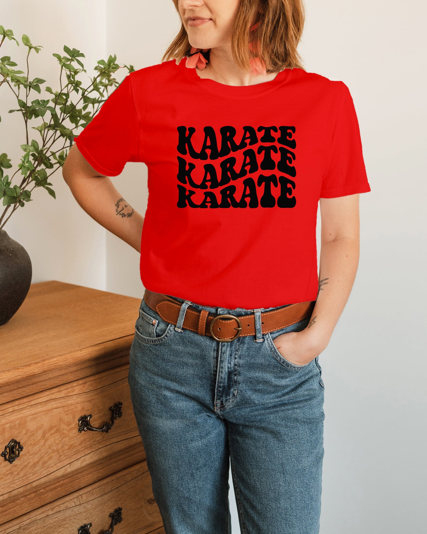 KARATE Wavy Text Tee Unisex Fit T-Shirt, Adult