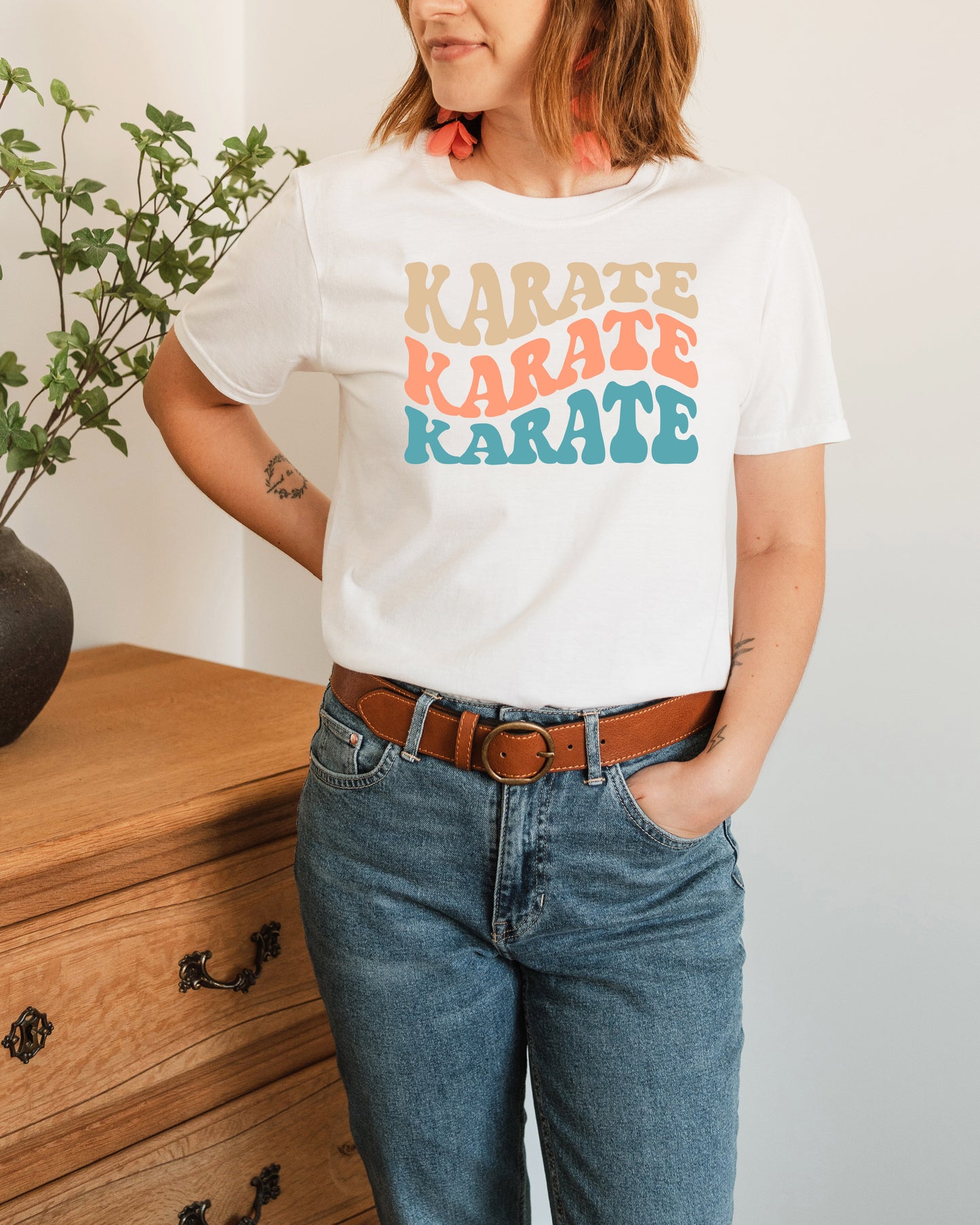 KARATE Wavy Text Tee Unisex Fit T-Shirt, Adult