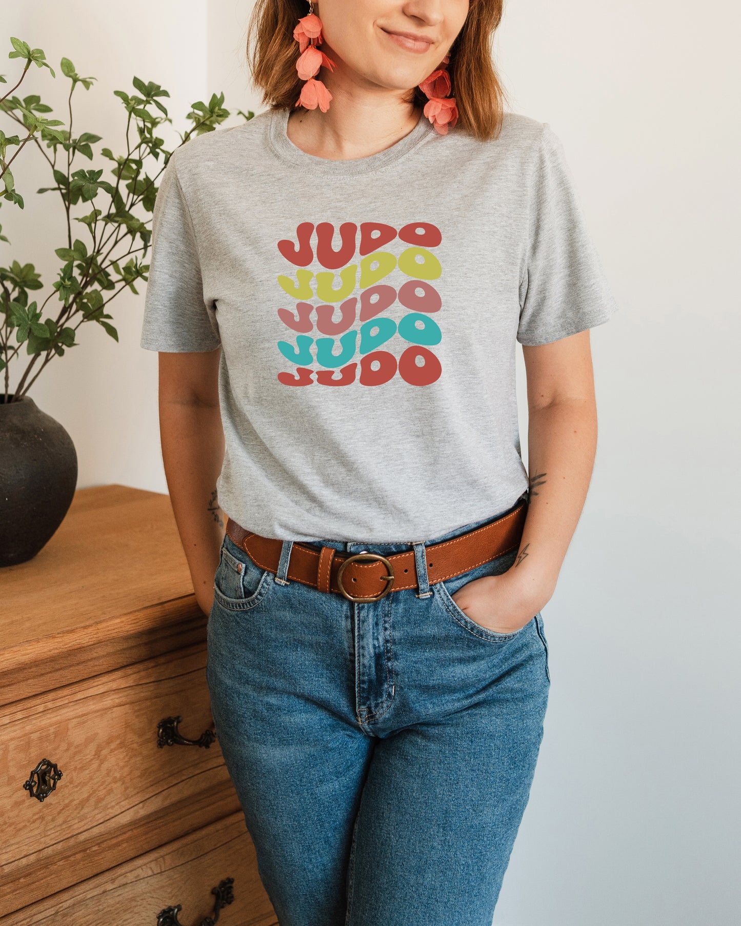 JUDO Wavy Text Tee Unisex Fit T-Shirt, Adult