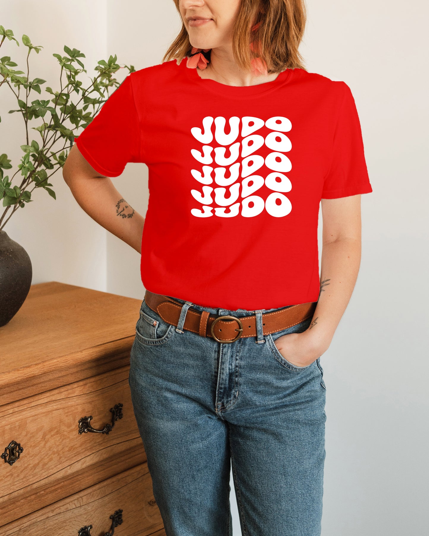 JUDO Wavy Text Tee Unisex Fit T-Shirt, Adult