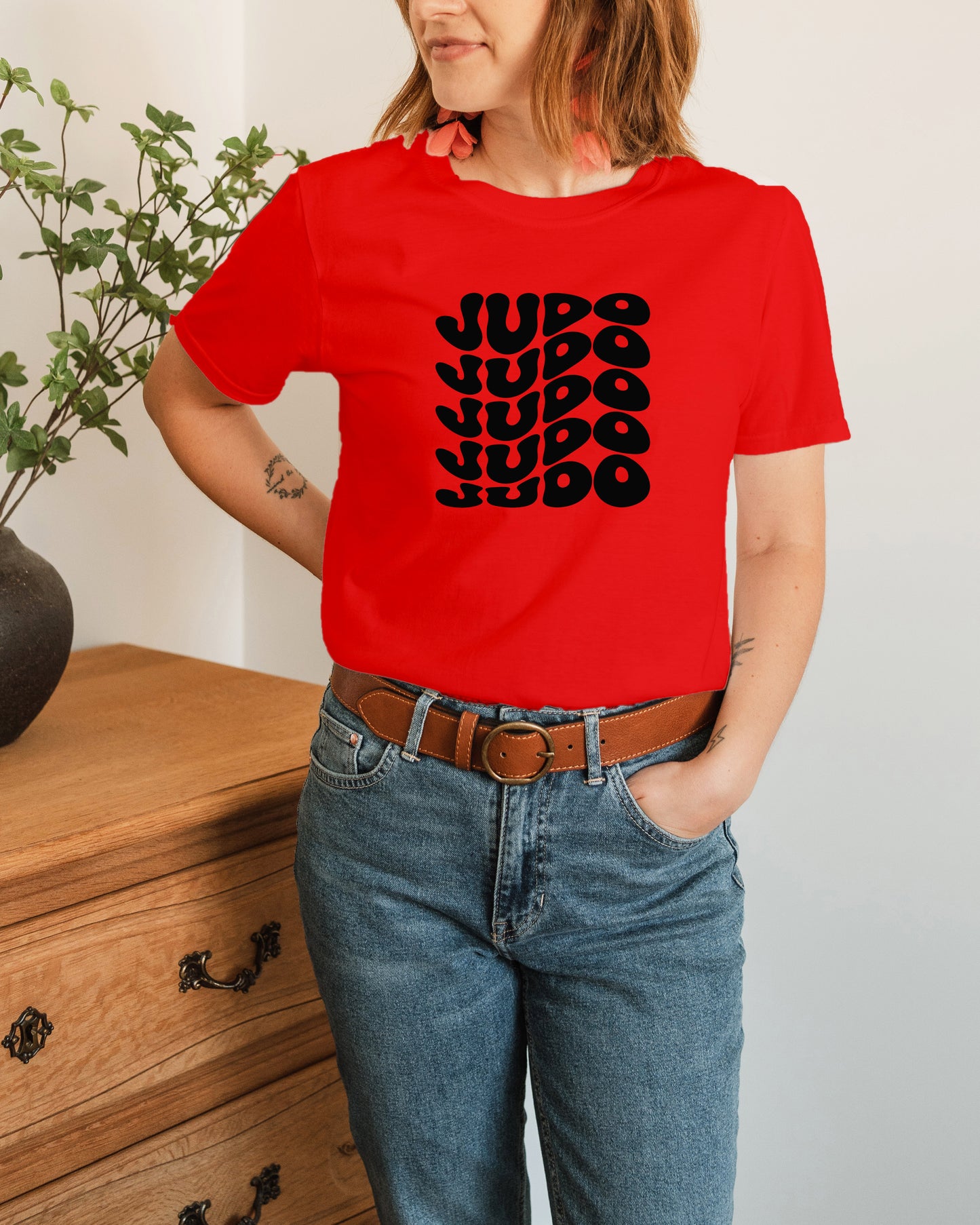 JUDO Wavy Text Tee Unisex Fit T-Shirt, Adult