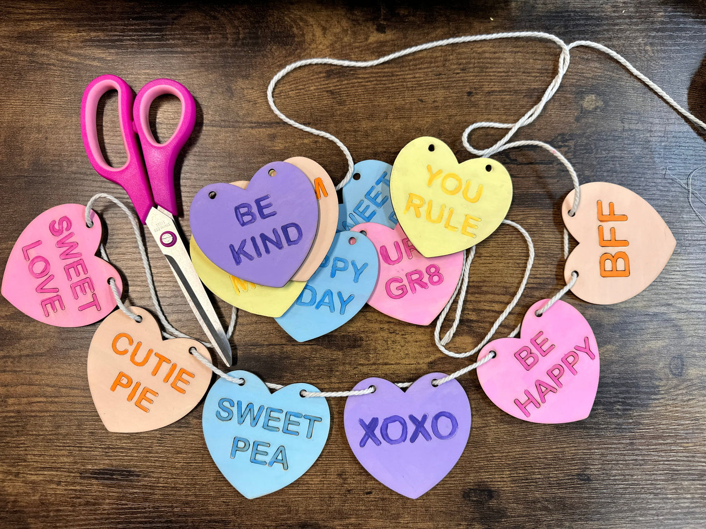 Conversation Heart Garland DIY Painting Kit for Kids and Adults - Valentine's Day gift.