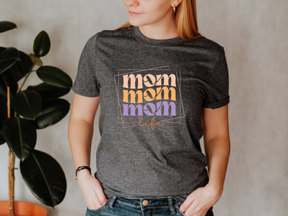 Mom Life Wavy Boho Text, Unisex Fit T-Shirt, Adult Sizes S-4XL