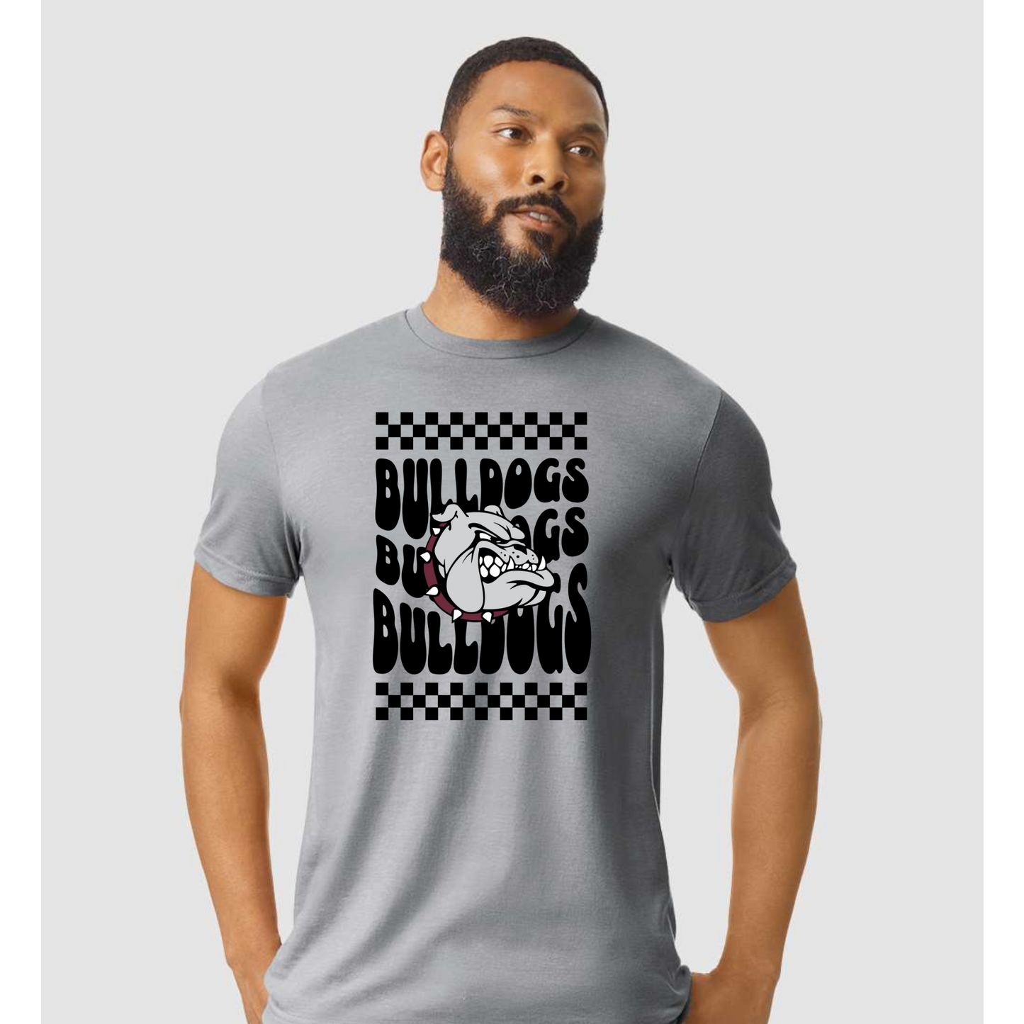 Bulldogs Checker Mascot Tee - Adult