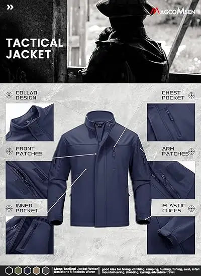 Navy- Tatctical Jacket Various Sizes w/ Hook and Loop Patch Locations