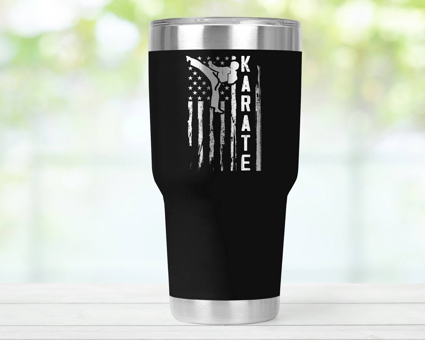 Patriotic Karate Tumbler 20oz - Insulated Stainless Steel