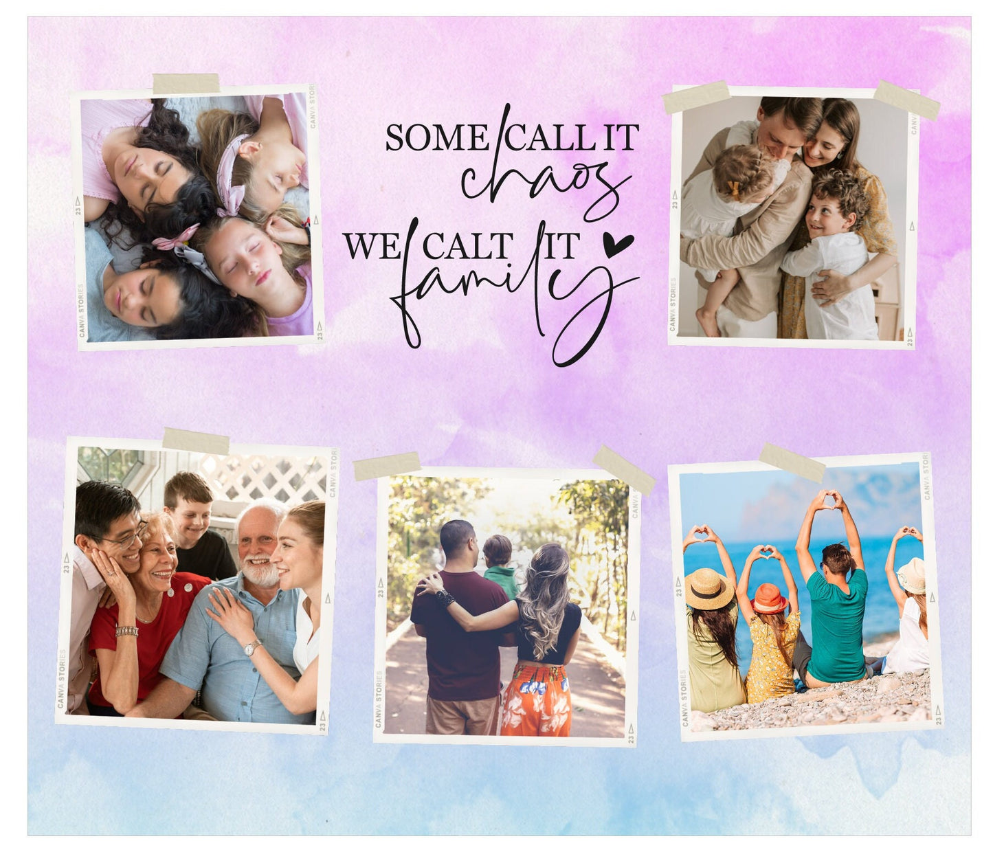 Personalized Family Tumbler-One Cup, Endless Storytelling 20 Oz Custom Stainless Steel photo mug that displays treasured family memories.