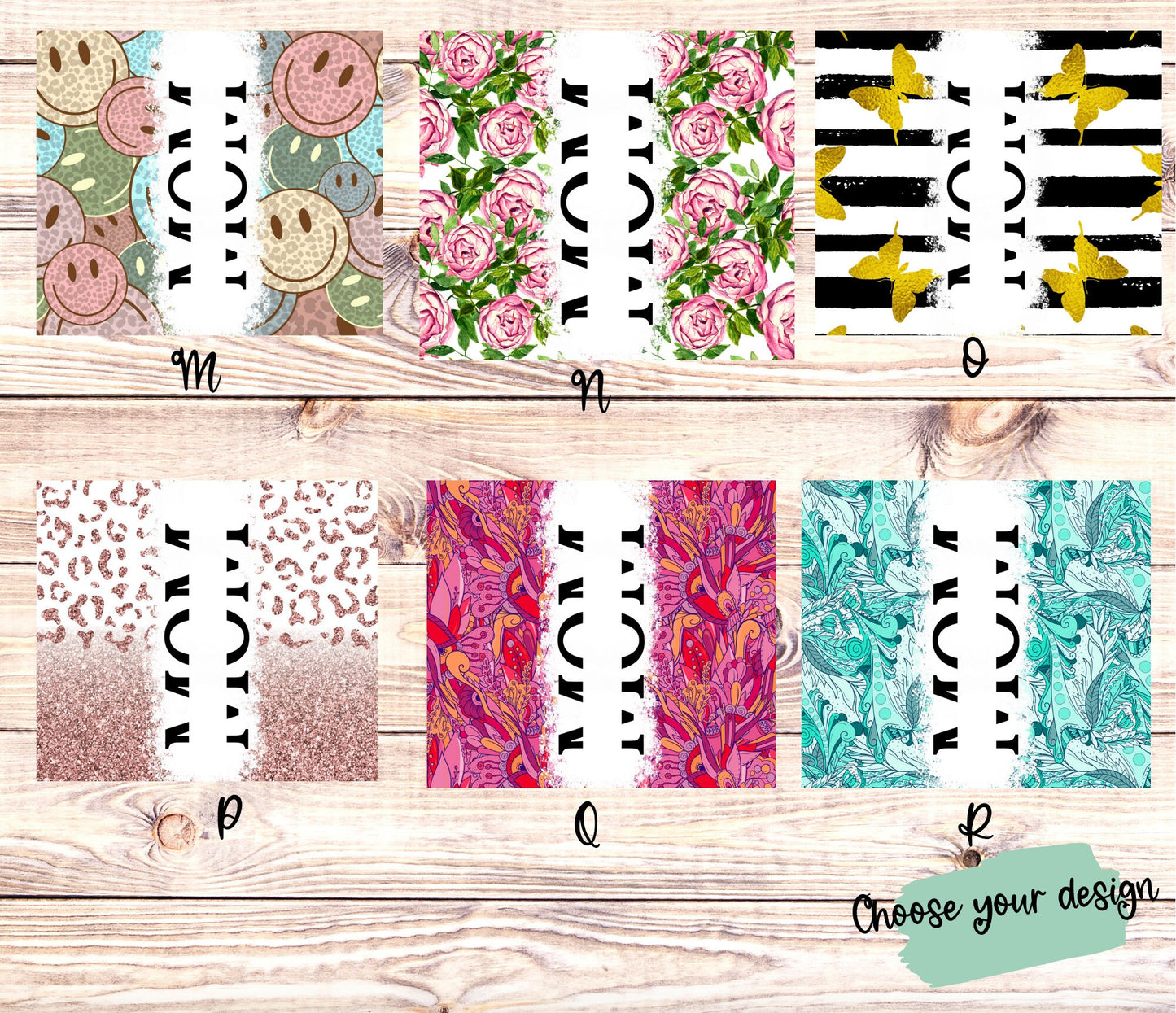 Personalized 20 oz Skinny Tumbler for Mom with 18 Fun Designs - Customized with Children's Names - Perfect Mother's Day Gift
