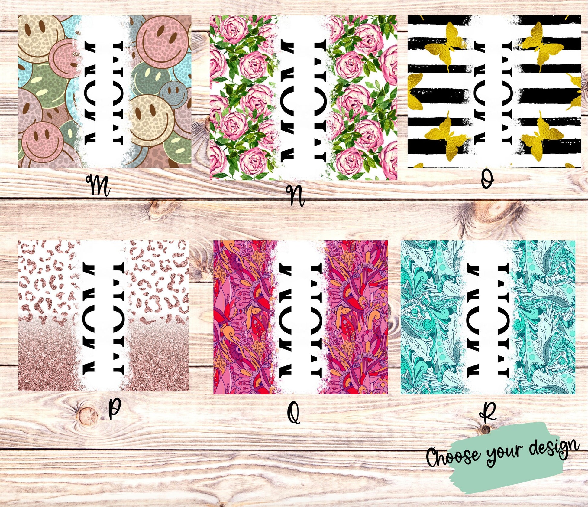 Personalized 20 oz Skinny Tumbler for Mom with 18 Fun Designs - Customized with Children's Names - Perfect Mother's Day Gift