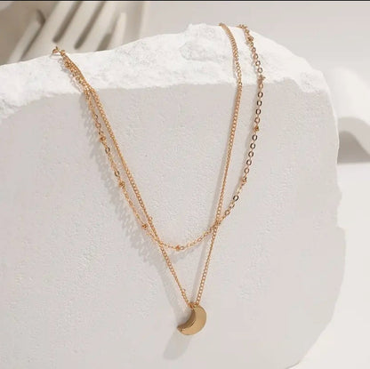 Custom Etched Moon Anklet, double layers 11.5 inches-Add names dates, Celestial- Love you to the moon and back Ankle Bracelet