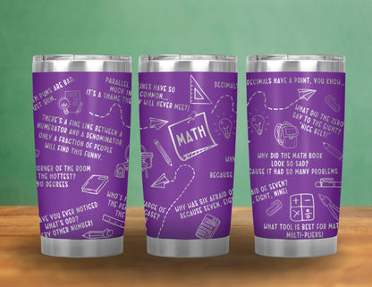 Personalized Teacher Gift, Funny Custom Etched Tumbler 20oz- Memorable present for ELA, Science, History & Math Schoolteachers, Christmas