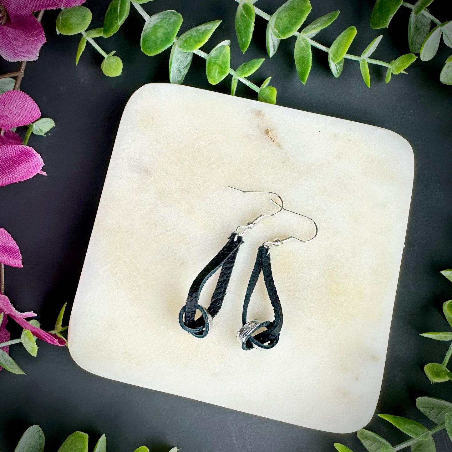 Knotted Genuine Leather Earrings for the Adventure Lover-Available with Metallic Accents- Lightweight Boho Style Outdoor Enthusiast Jewelry