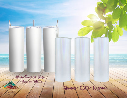 Yorkie at the Beach, 90's Rainbow Colorful 20oz Skinny Stainless Steel Tumbler, Yorkshire Terrier Insulated Travel Mug for Summer