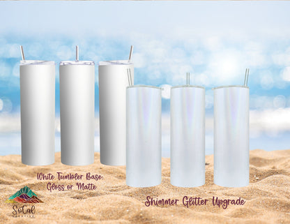 Glittering Pride Progress: 2023 Pride Progress Flag 20 oz Tumbler, Rainbow Design in Glossy, Matter or Shimmer Glitter for beach or pool.