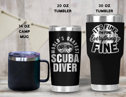 Dive Life Tumbler w/ Lid, Gift for SCUBA Divers - Great for Dive Buddies