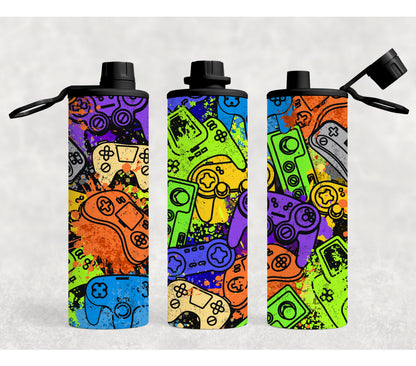 Personalized Kids water bottle for school-20 oz Sport lis and secure leakproof lid with Monsters, Dinosaurs, Gamer - Back To School Tumbler