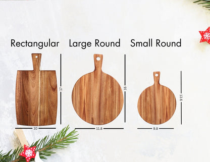 Treats for Santa Customized Acacia cutting board, Milk and Cookies Personalized Santa Claus Snack Serving Board - Childrens Names Engraved
