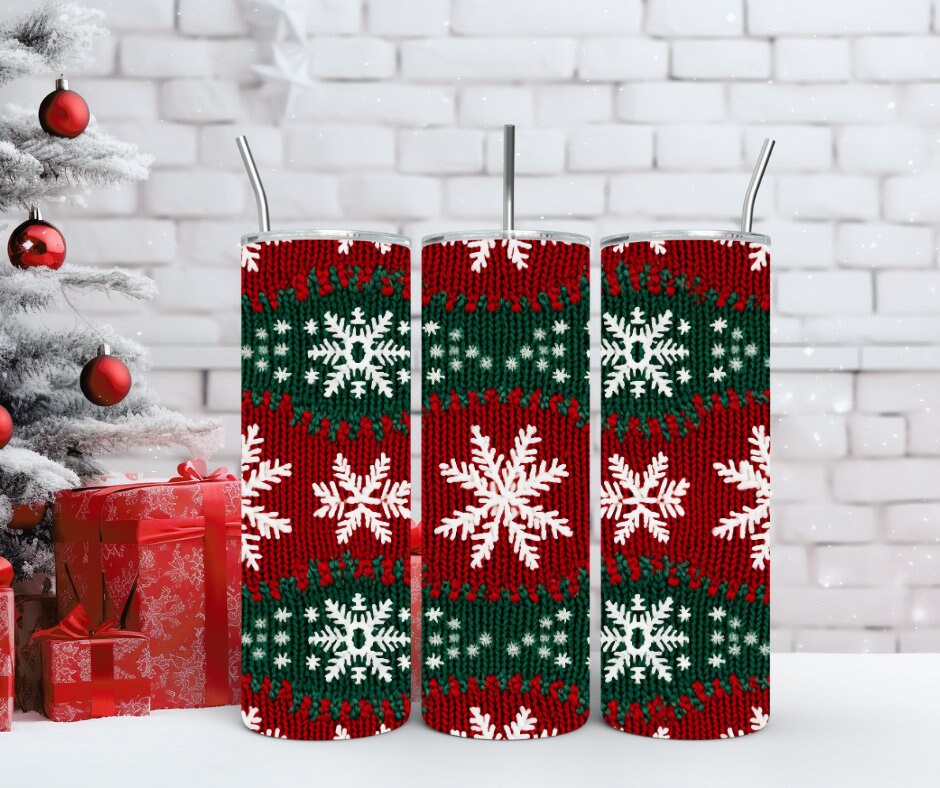 Cozy Christmas Tumblers - Festive Ugly Sweater Patterns for Warmth & Cheer