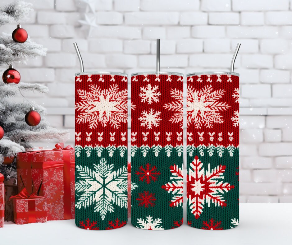 Cozy Christmas Tumblers - Festive Ugly Sweater Patterns for Warmth & Cheer